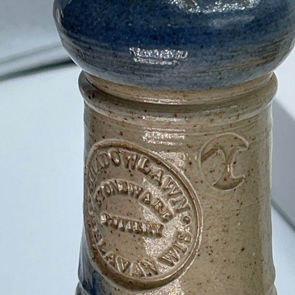 Vintage Shadow Lawn salt glazed pottery Delavan Wis. Bud vase candle stick holde - Picture 4 of 7
